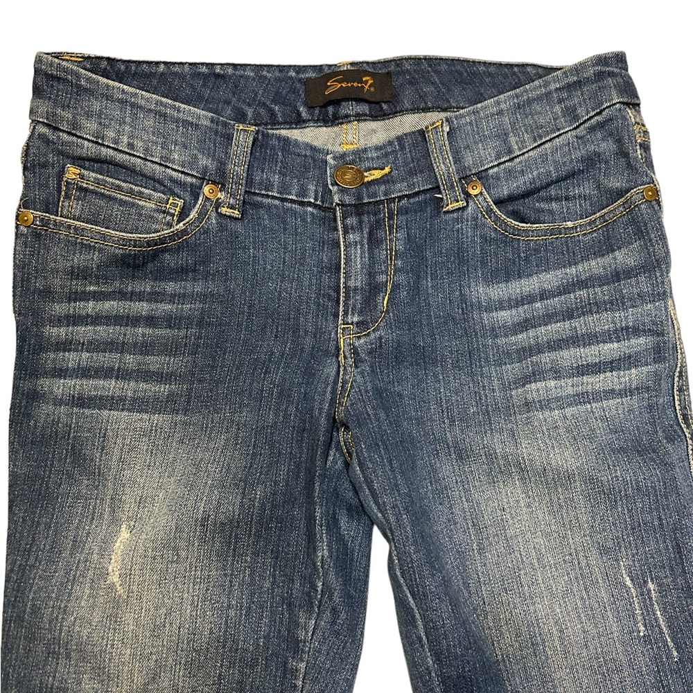 Seven7 Jeans Size 4 Straight Leg with side zippers Mid Rise